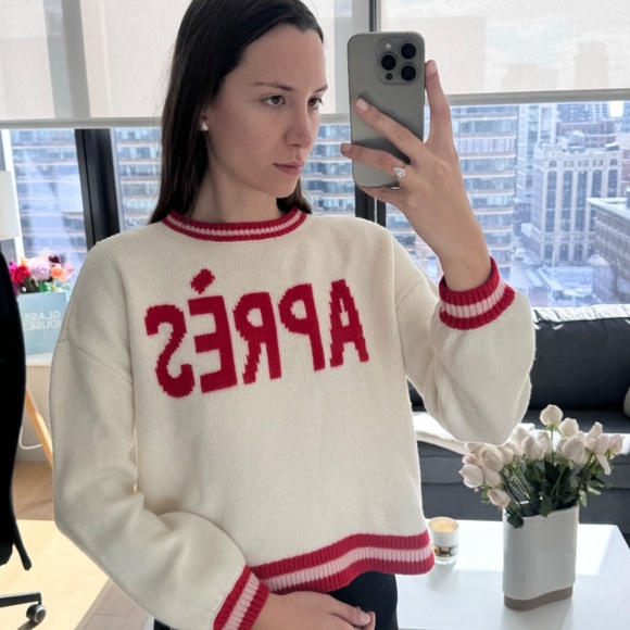 Alice + Olivia White Graphic Print Wool Sweater Size S - Picture 6 of 6